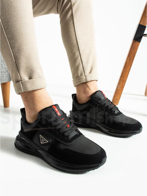 Prada Kırmızı Detaylı Siyah Günlük Erkek Sneaker